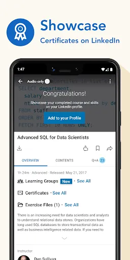 LinkedIn Learning سکرین شاٹس