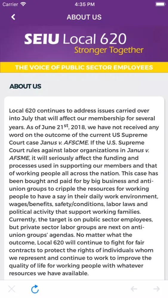 SEIU 620 Screenshots