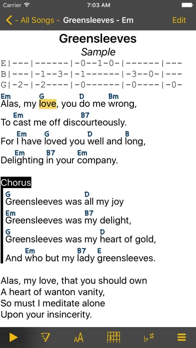 SongBook Chordpro Screenshots