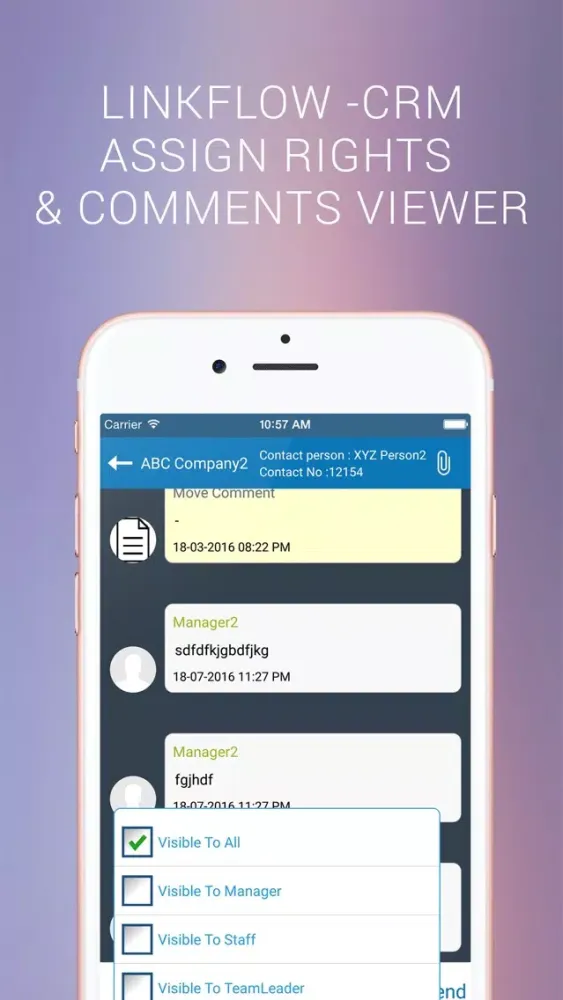 Capturas de tela do Linkflow CRM