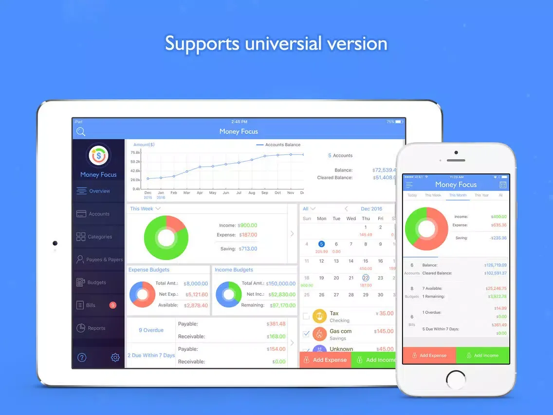 Capturas de tela do Money Focus Pro - Account, Budget and Bill Manager iPad 