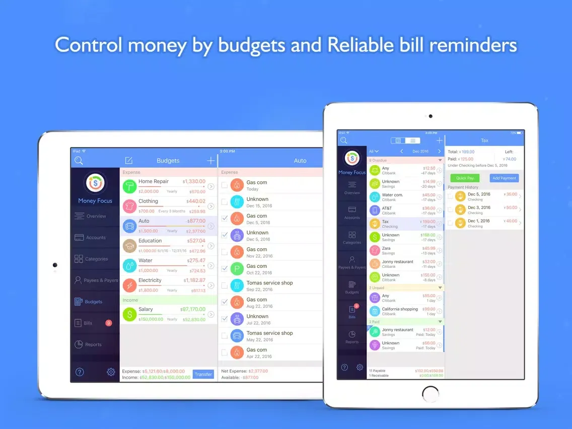 Capturas de tela do Money Focus Pro - Account, Budget and Bill Manager iPad 