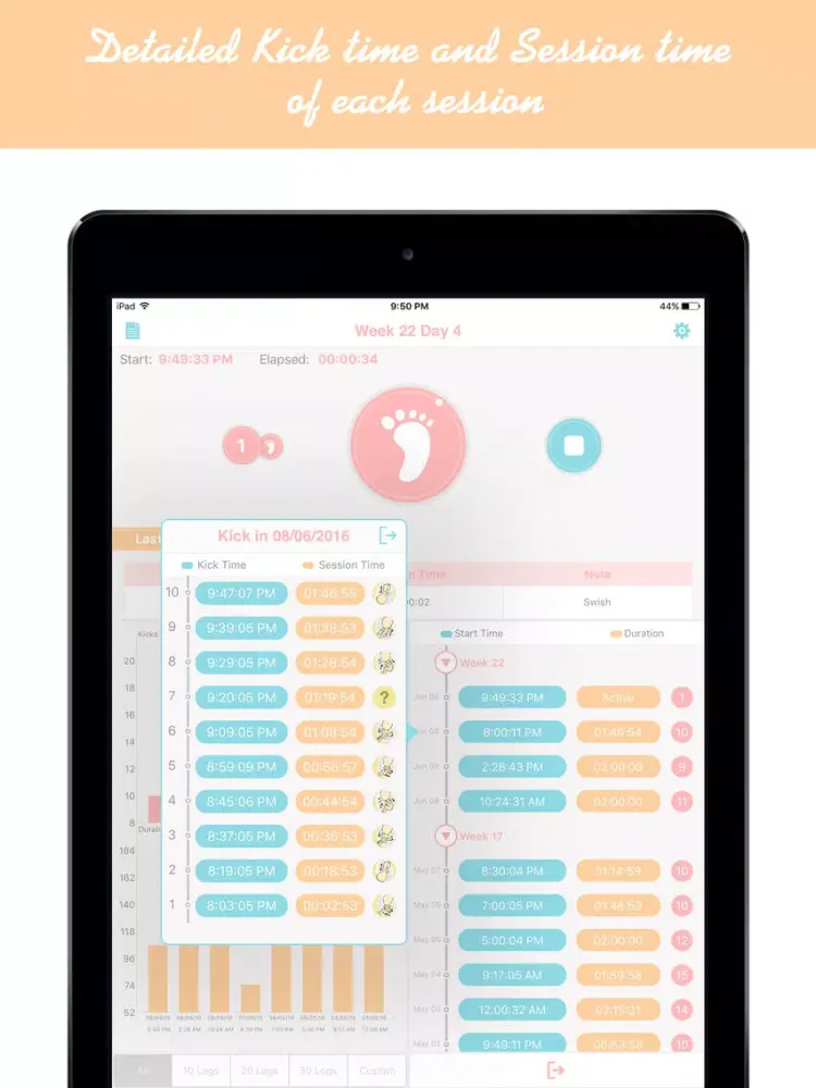 تصاویر Baby Kicks Tracker Pro iPad 