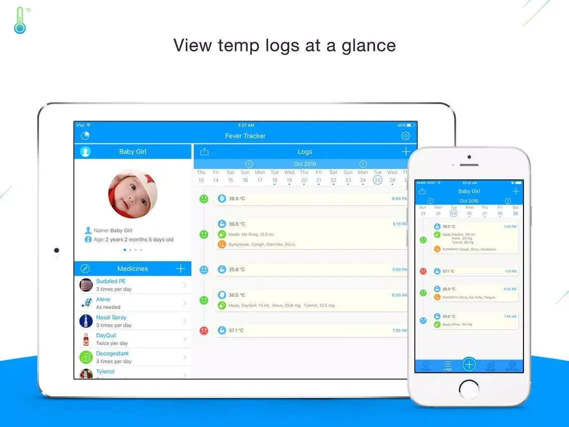 Capturas de pantalla de Fever Tracker Pro - Body Temperature Manager & Log iPad 