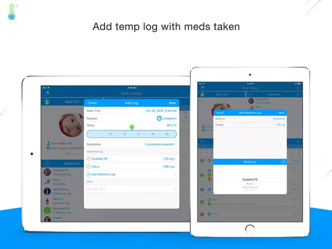 Capturas de pantalla de Fever Tracker Pro - Body Temperature Manager & Log iPad 