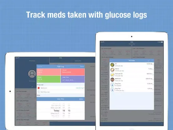 Glucose Wiz Pro - Blood Sugar Log and Pill Tracker iPad  Screenshots