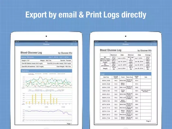 Glucose Wiz Pro - Blood Sugar Log and Pill Tracker iPad  Screenshots