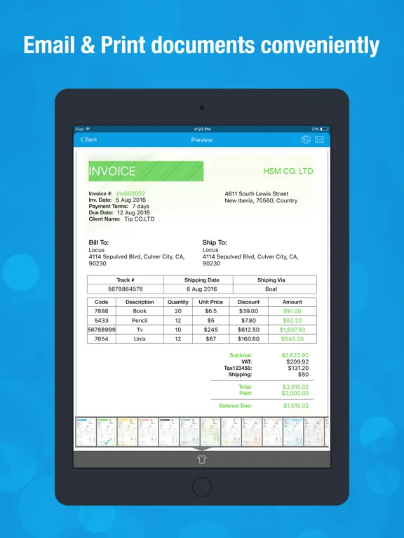 Invoice Producer iPad 應用截圖