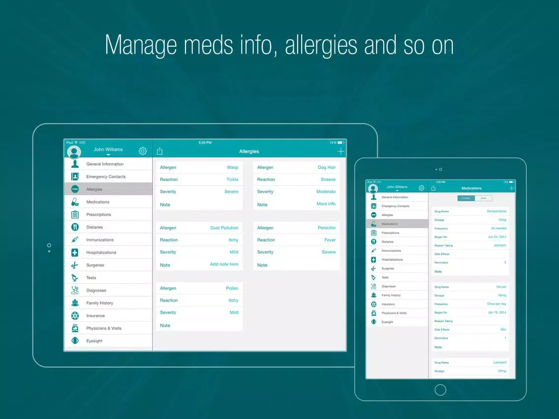 Medical Wiz Pro - Family Health Information iPad  Screenshots