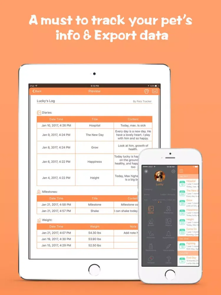 Capturas de pantalla de Pets Tracker Pro - Pet’s Activity & Health Manager iPad 