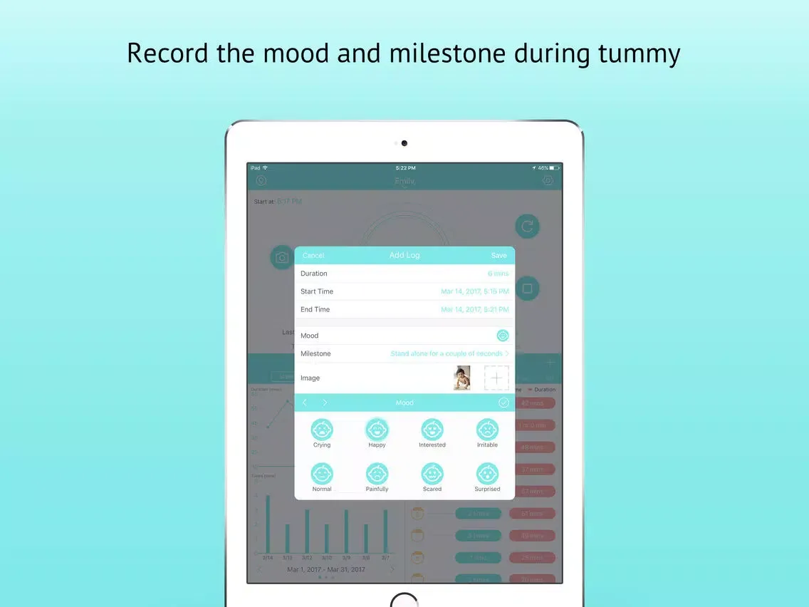 Tummy Time Tracker Pro - Improve Baby Coordination iPad  স্ক্রিনশট
