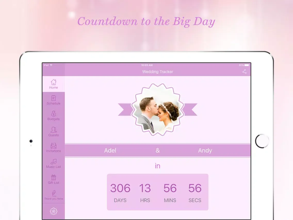Captures d'écran de Wedding Tracker Pro- Wedding Countdown & Todo List iPad 
