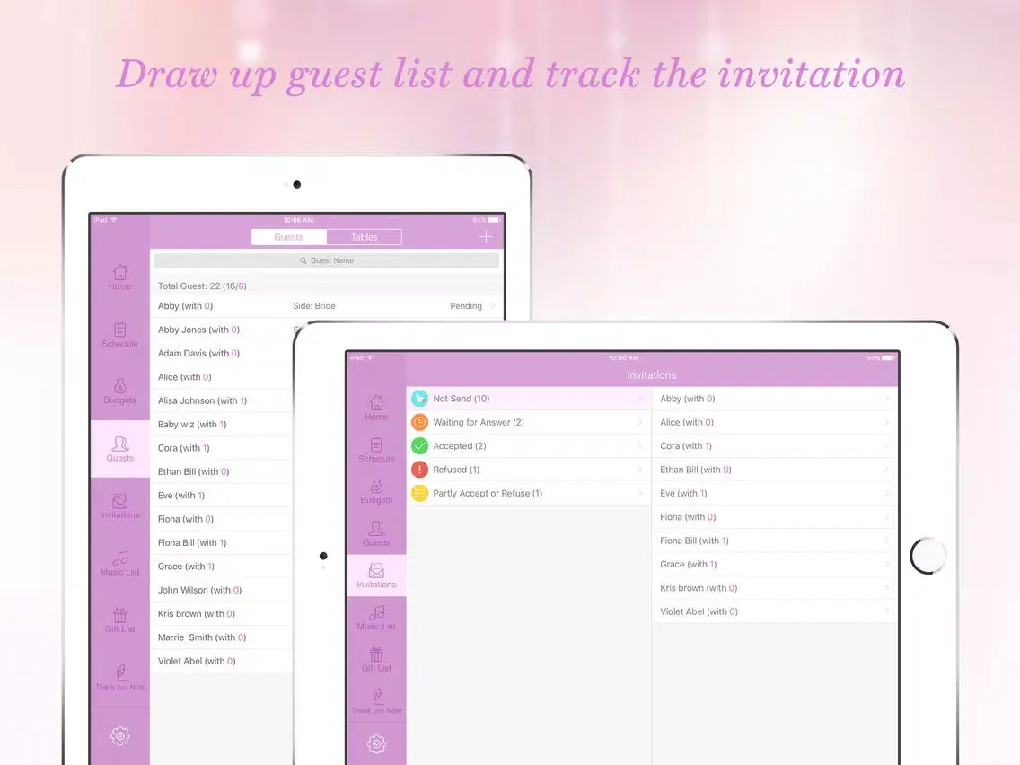 Captures d'écran de Wedding Tracker Pro- Wedding Countdown & Todo List iPad 