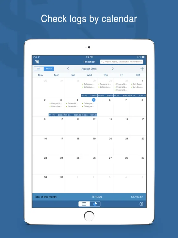 Tangkapan layar Worktime Tracker Pro iPad 