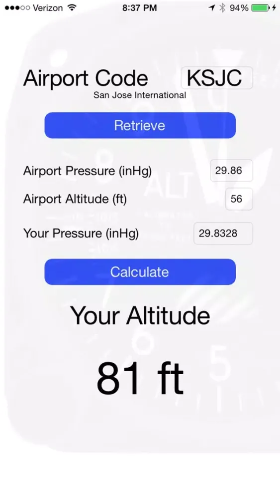 Скриншоты BaroAltimeter