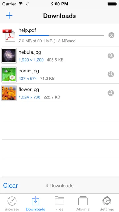 Screenshot di Downloads