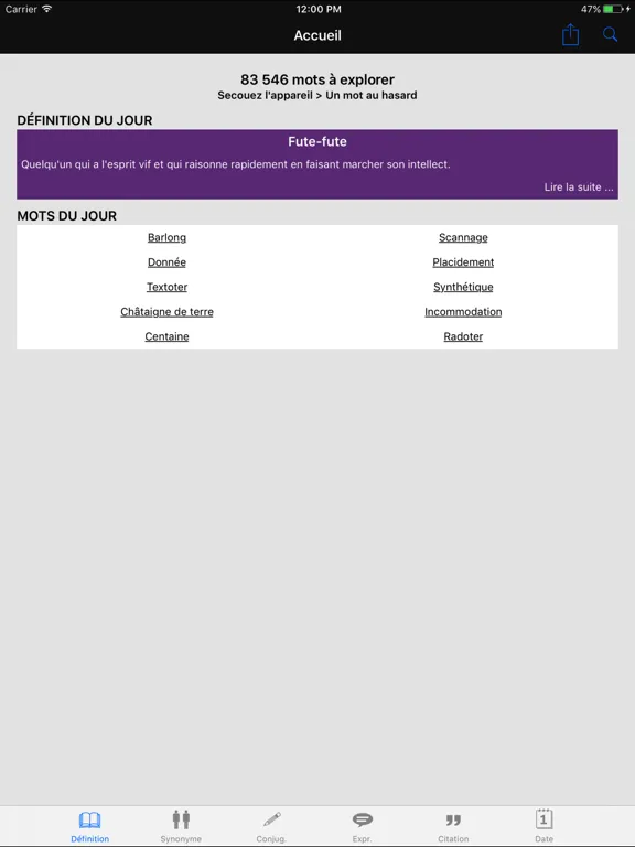 Dictionnaire Linternaute iPad  Screenshots
