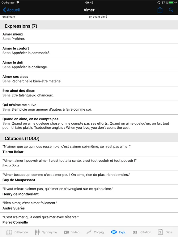 Dictionnaire Linternaute iPad  Screenshots
