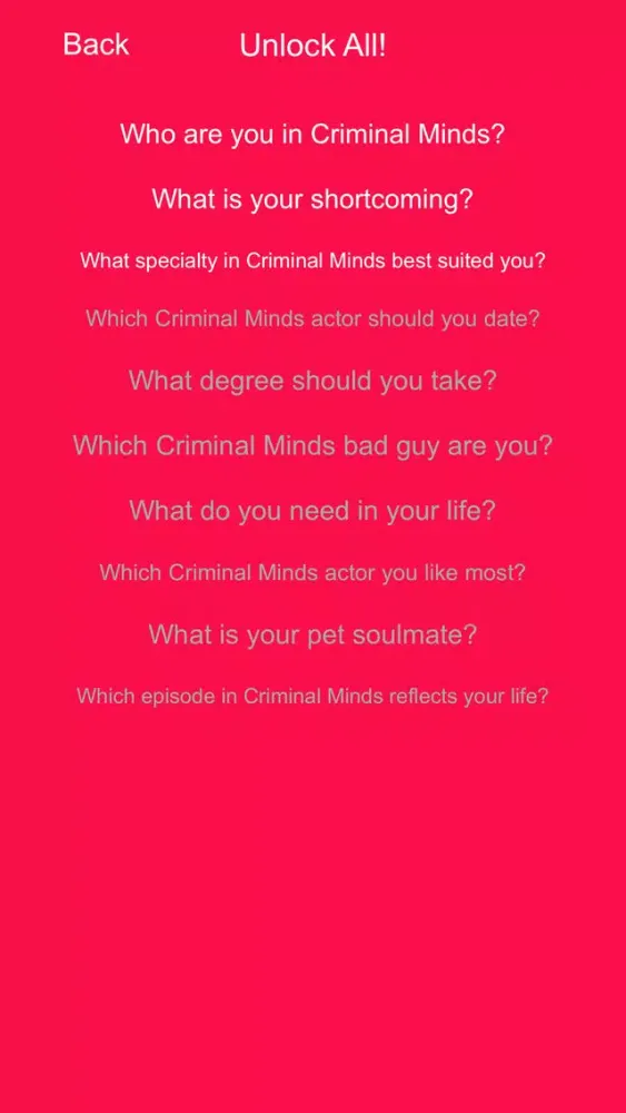 Criminal Minds: a Personality Quiz स्क्रीनशॉट
