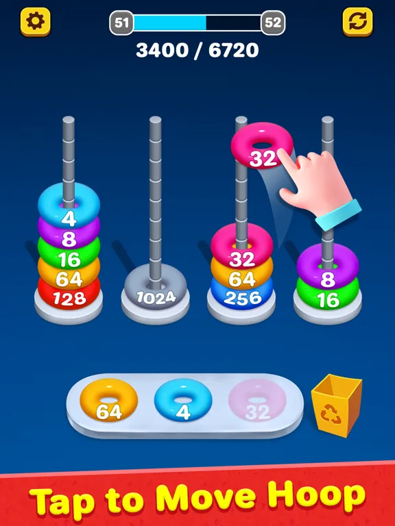 Merge Number - Stack It Game iPad Ekran Görüntüleri