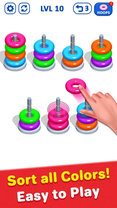 Hoop Stack Puzzle - Sort Color سکرین شاٹس