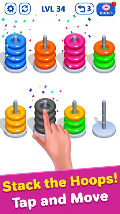 Hoop Stack Puzzle - Sort Color سکرین شاٹس