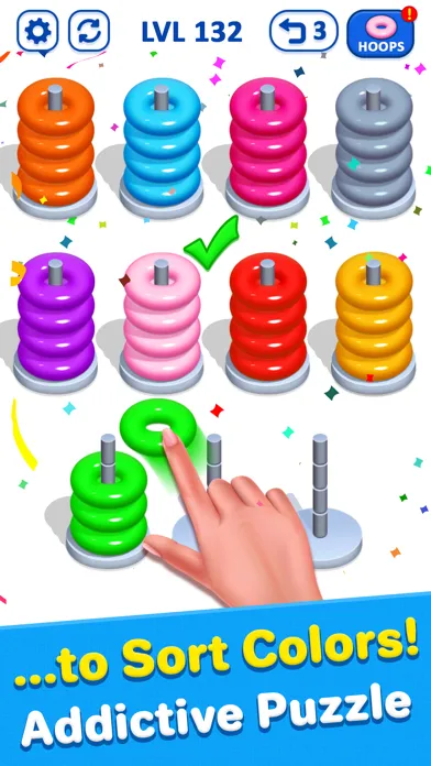 Hoop Stack Puzzle - Sort Color سکرین شاٹس
