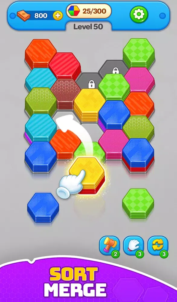 Hexa Sort 3d - Shuffle Blocks Screenshots