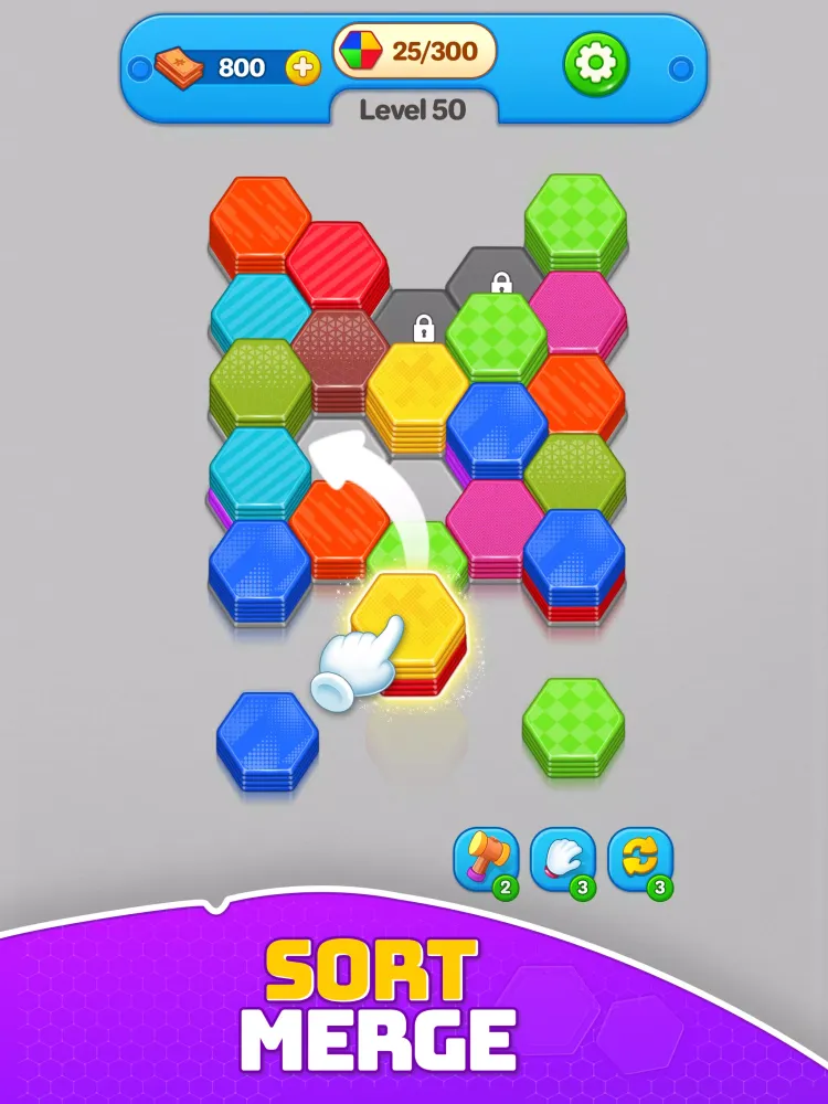 Hexa Sort 3d - Shuffle Blocks Screenshots