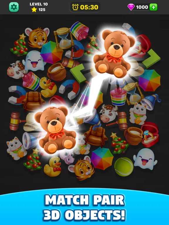Tangkapan layar Match Mania 3D - Pair Match 3D iPad 
