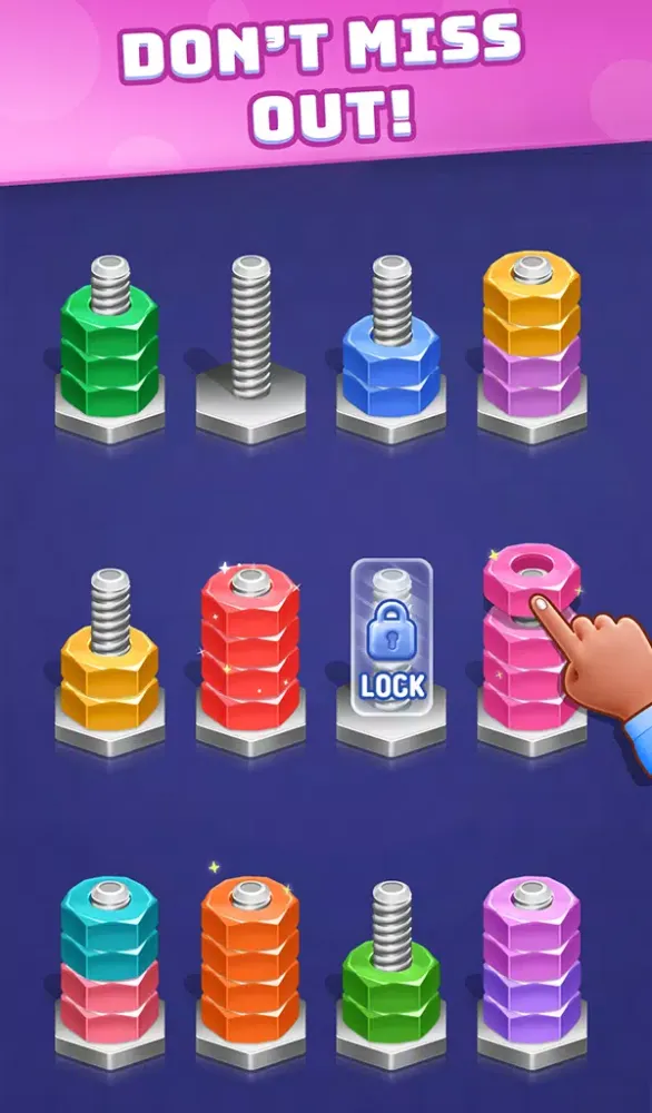 Nuts & Bolts Screw Sort Puzzle Screenshots