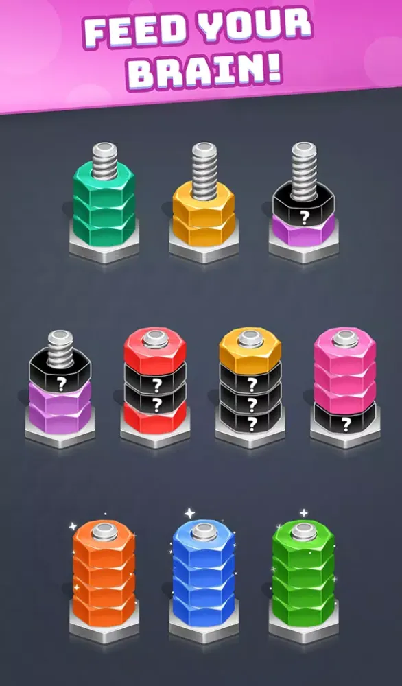 Nuts & Bolts Screw Sort Puzzle Screenshots