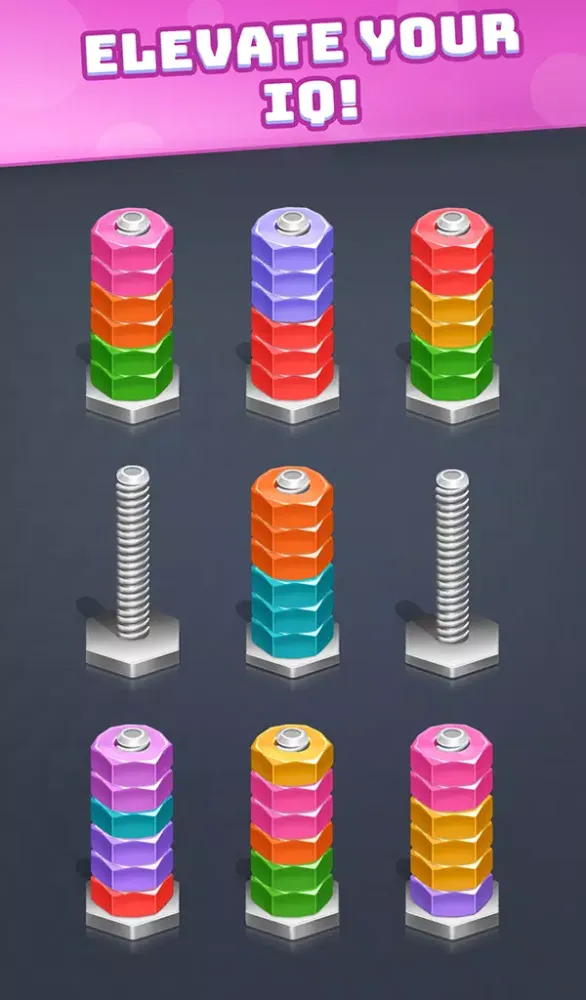 Nuts & Bolts Screw Sort Puzzle Screenshots