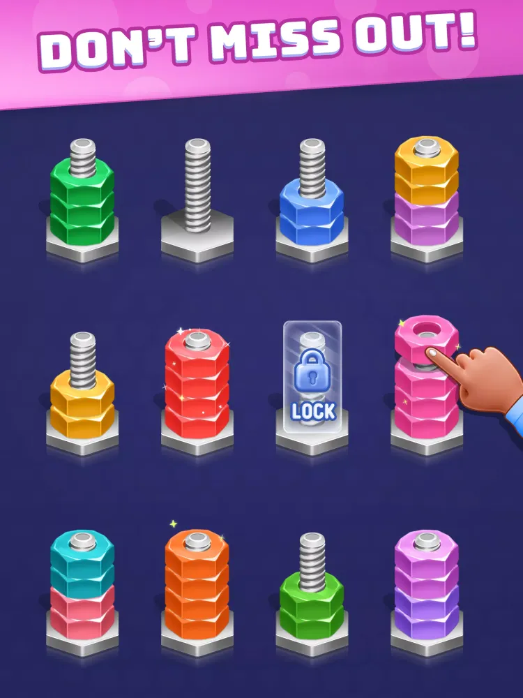 Nuts & Bolts Screw Sort Puzzle Screenshots