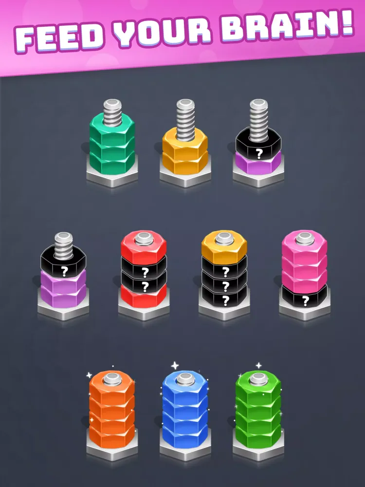 Nuts & Bolts Screw Sort Puzzle Screenshots