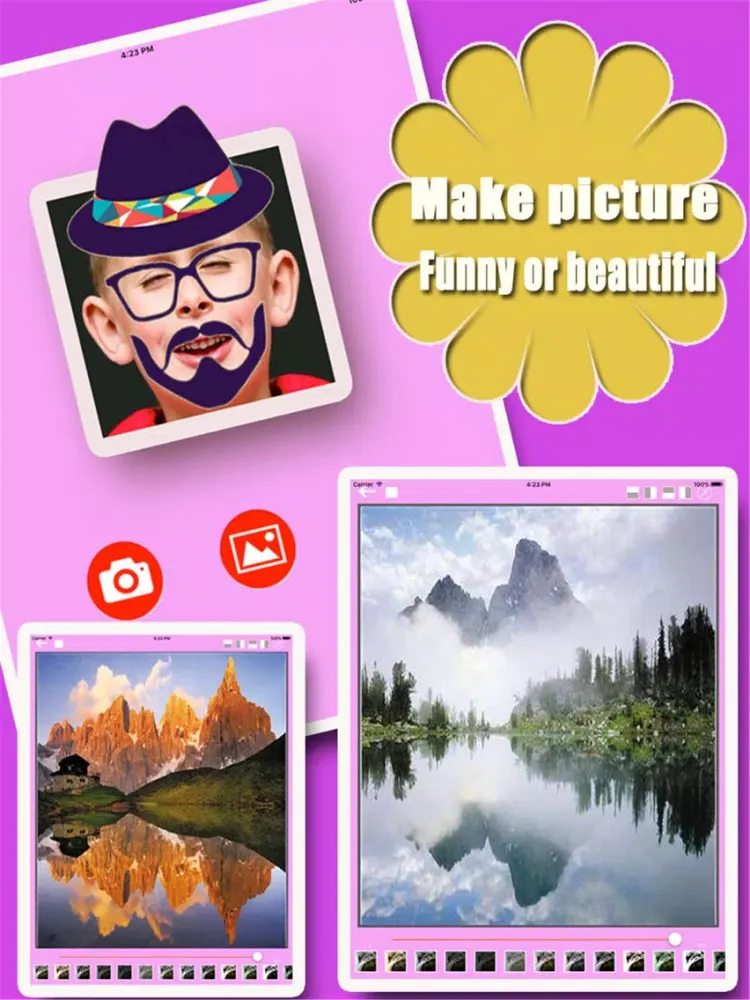 Capturas de tela do Super Mirror camera to make photo funny iPad 