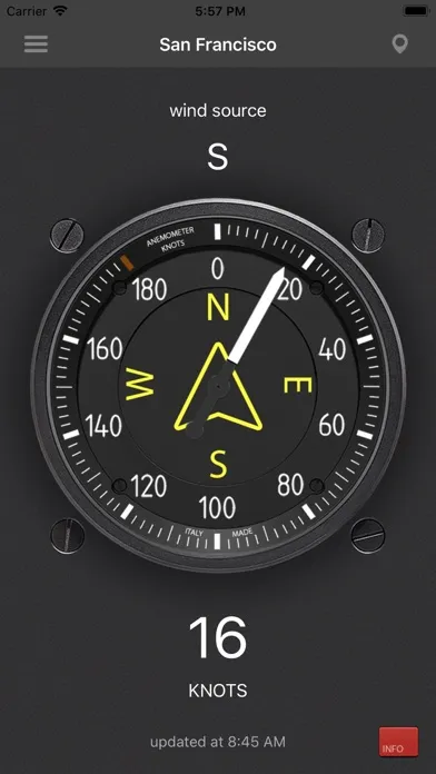 Ảnh chụp màn hình của Anemometer: Wind speed
