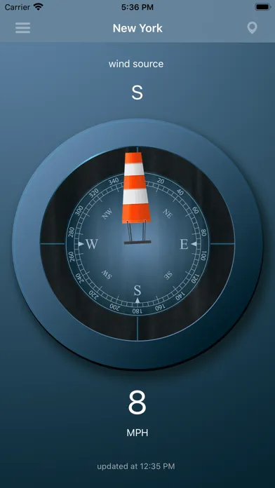 Capturas de tela do Windsock - Wind direction