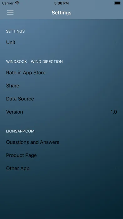 Capturas de tela do Windsock - Wind direction