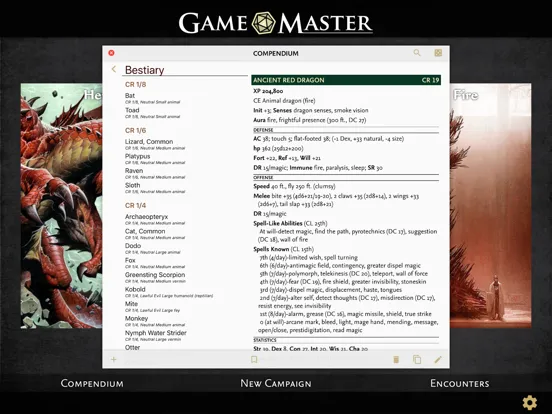 Game Master Pathfinder RPG iPad 應用截圖