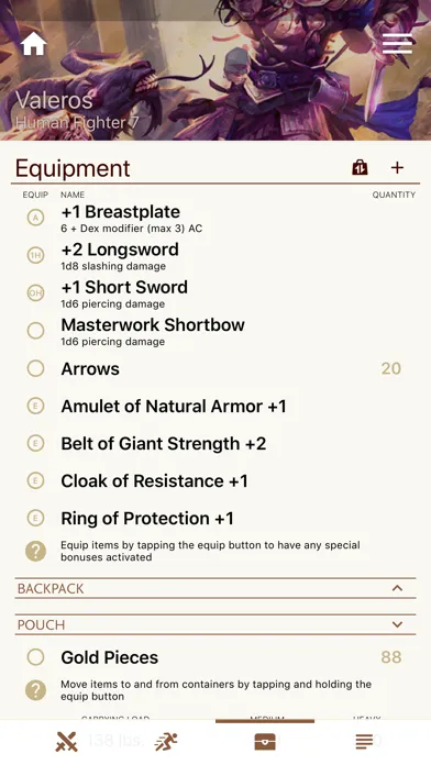 Tangkapan skrin Fight Club PFRPG/3.5 Edition