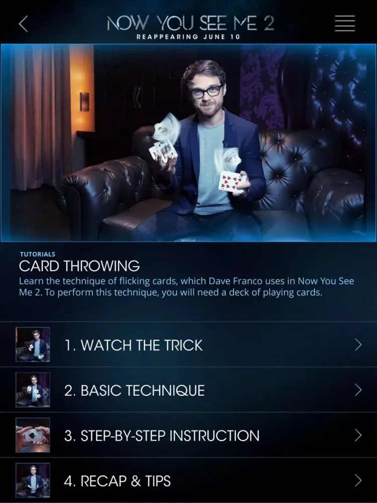 Screenshot di Now You See Me 2 Mobile Magic iPad 