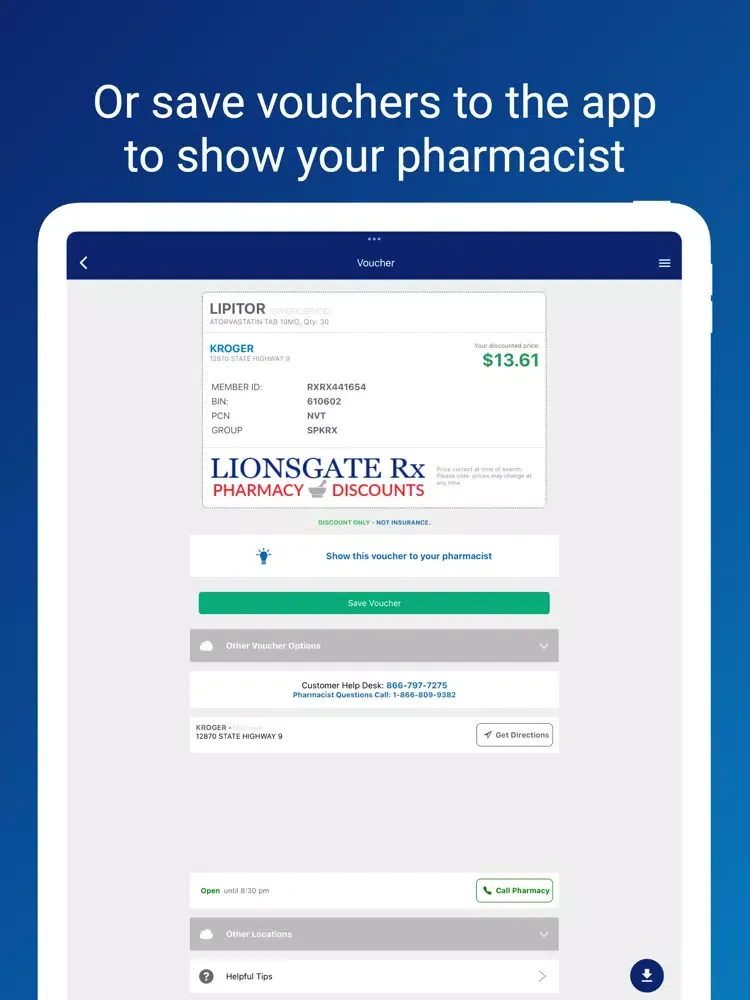 Tangkapan skrin Lionsgate Rx iPad 