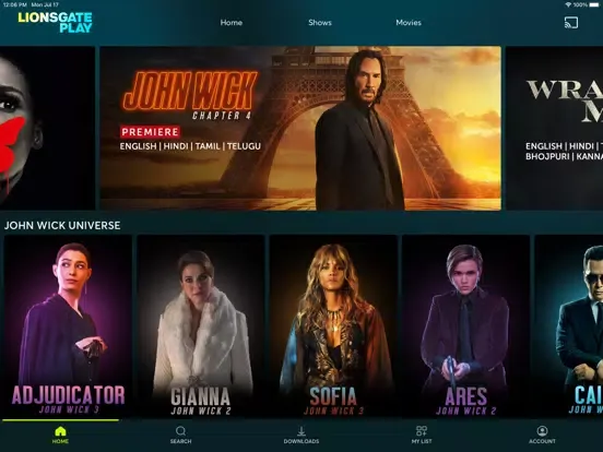 Screenshot di Lionsgate Play iPad 