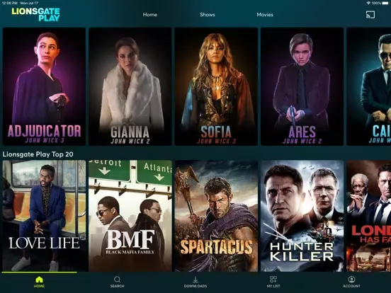 Screenshot di Lionsgate Play iPad 