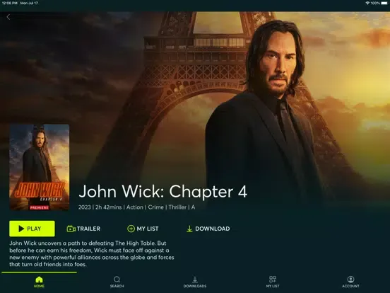 Screenshot di Lionsgate Play iPad 
