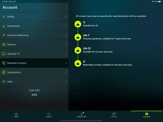 Screenshot di Lionsgate Play iPad 