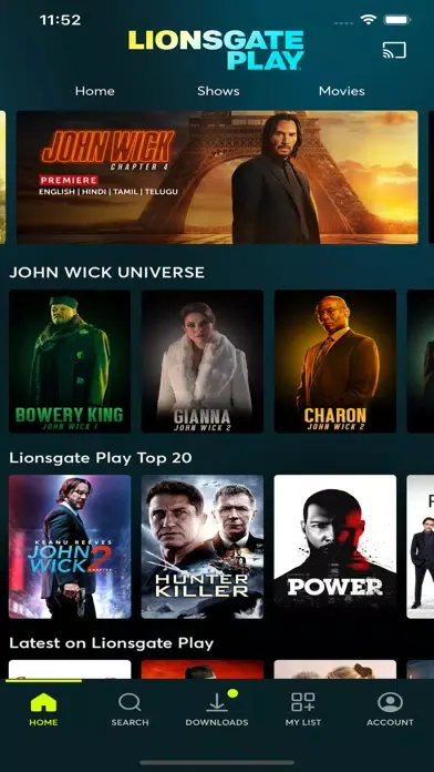 Screenshot di Lionsgate Play