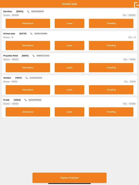 Lionsol Attendance & Payroll iPad  Screenshots
