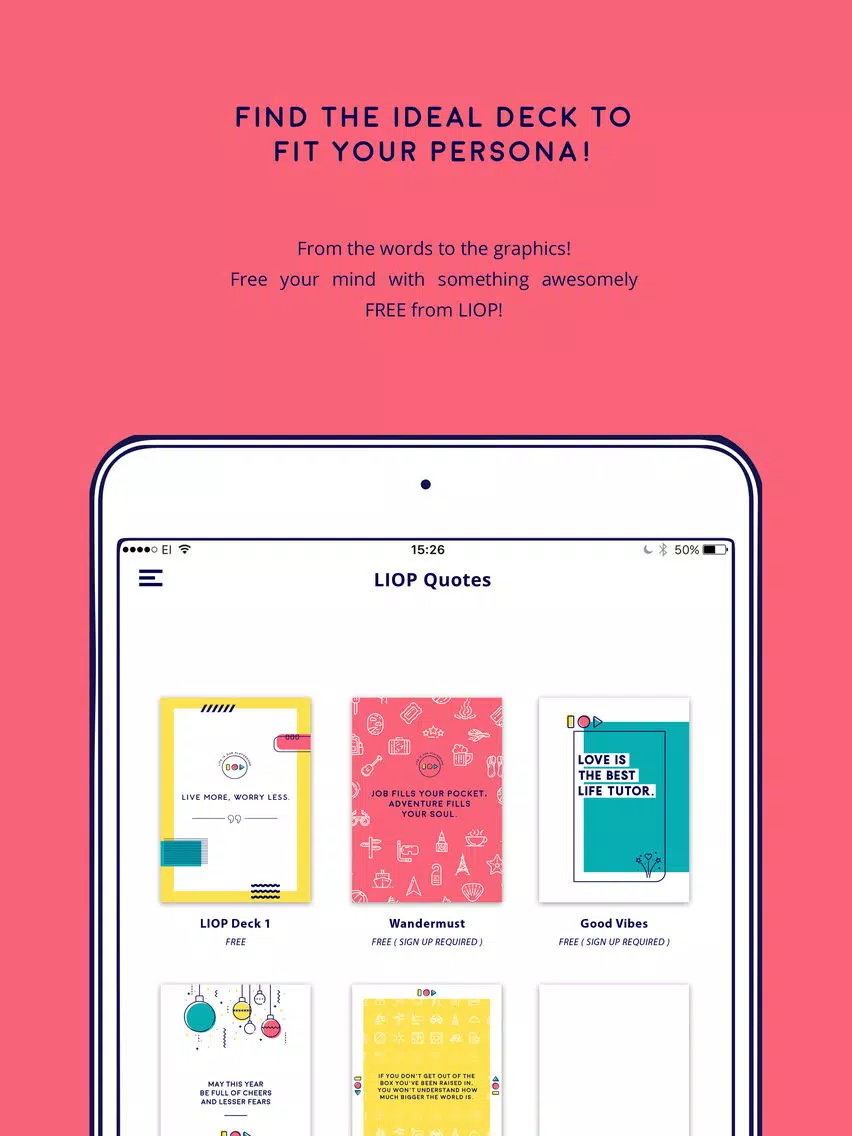 LIOP STARTER Daily Inspiration iPad 應用截圖